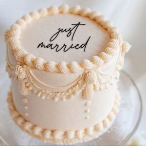 just married acrylic wedding cake topper